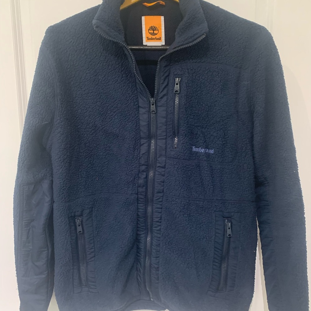 Timberland Blue Performance Jacket with Stand-Up Collar A3